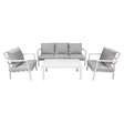 Dellonda DG52 Kyoto Aluminium Outdoor Sofa & Coffee Table Set 4pc