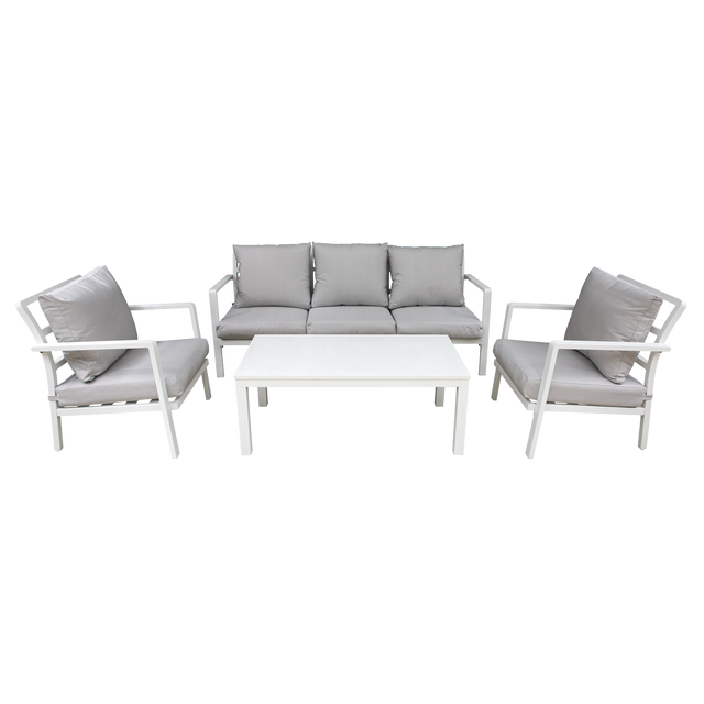 Dellonda DG52 Kyoto Aluminium Outdoor Sofa & Coffee Table Set 4pc