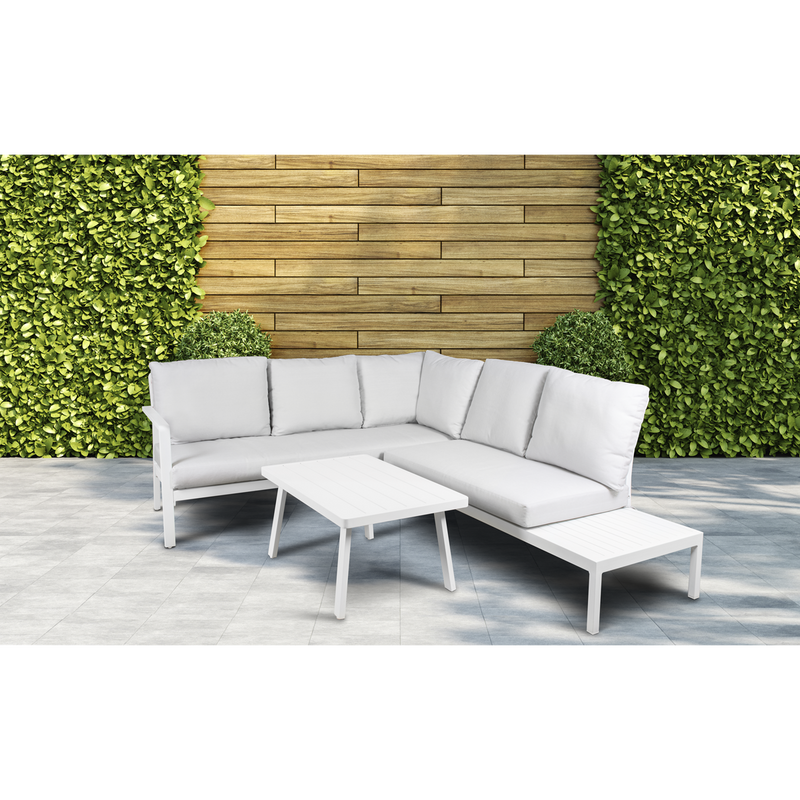 Dellonda DG53 Kyoto Aluminium Outdoor Corner Sofa & Coffee Table Set 3pc - additional view 12