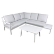 Dellonda DG53 Kyoto Aluminium Outdoor Corner Sofa & Coffee Table Set 3pc