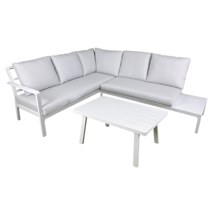Dellonda DG53 Kyoto Aluminium Outdoor Corner Sofa & Coffee Table Set 3pc
