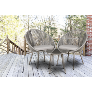 Dellonda DG55 Como Steel Bistro Set with Tempered Glass Tabletop 3pc - additional view 9