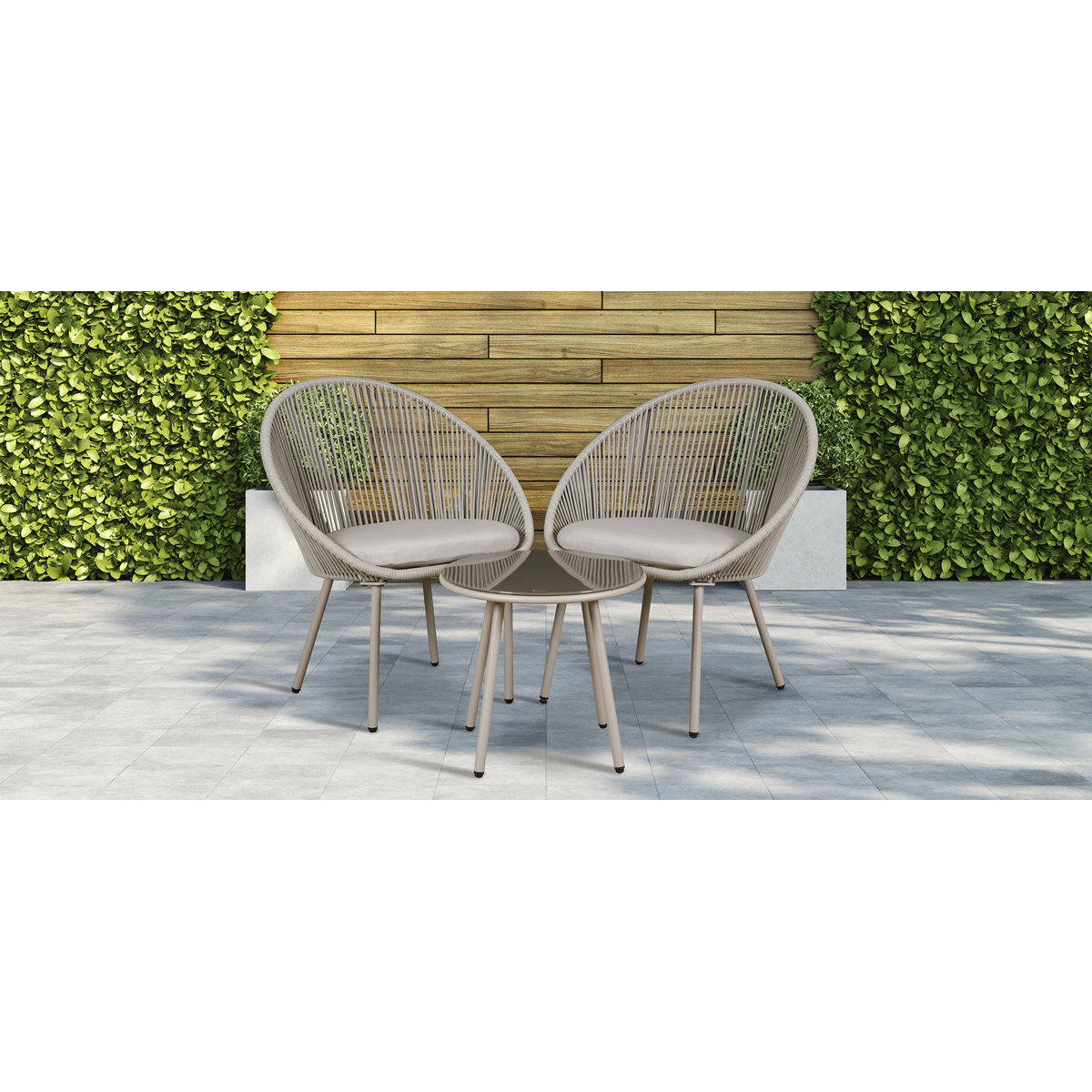 Dellonda DG55 Como Steel Bistro Set with Tempered Glass Tabletop 3pc - additional view 10