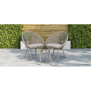 Dellonda DG55 Como Steel Bistro Set with Tempered Glass Tabletop 3pc - additional view 10