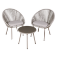 Dellonda DG55 Como Steel Bistro Set with Tempered Glass Tabletop 3pc