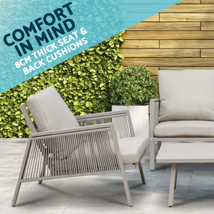 Dellonda DG56 Fusion Aluminium Outdoor Sofa, Arm Chairs & Coffee Table Set 4pc - additional view 6