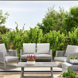 Dellonda DG56 Fusion Aluminium Outdoor Sofa, Arm Chairs & Coffee Table Set 4pc - additional view 10