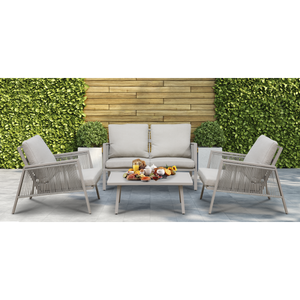 Dellonda DG56 Fusion Aluminium Outdoor Sofa, Arm Chairs & Coffee Table Set 4pc - additional view 11