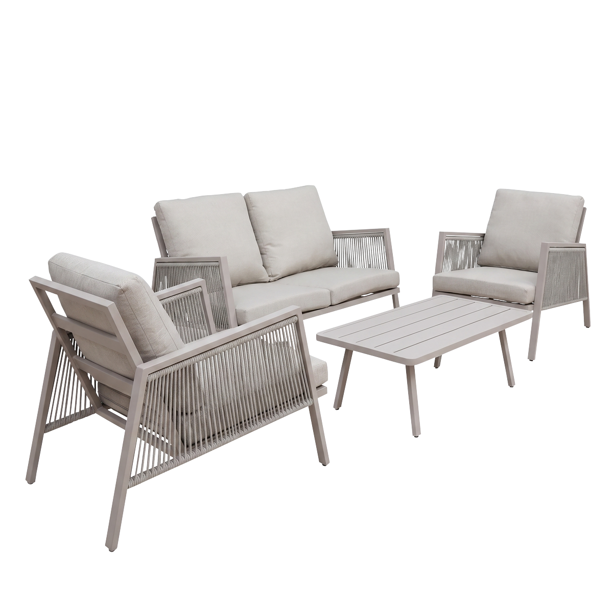 Dellonda DG56 Fusion Aluminium Outdoor Sofa, Arm Chairs & Coffee Table Set 4pc - additional view 16