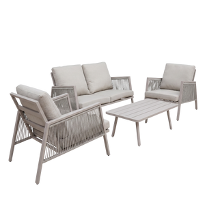 Dellonda DG56 Fusion Aluminium Outdoor Sofa, Arm Chairs & Coffee Table Set 4pc - additional view 16