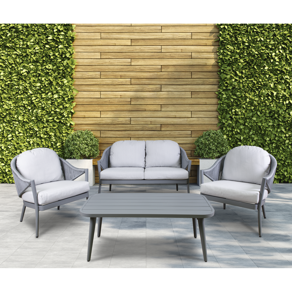 Dellonda DG59 Echo Aluminium Outdoor Sofa, Chair & Coffee Table Set 4pc - additional view 2
