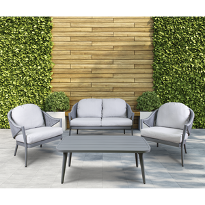 Dellonda DG59 Echo Aluminium Outdoor Sofa, Chair & Coffee Table Set 4pc - additional view 2