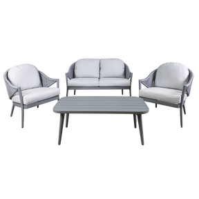Dellonda DG59 Echo Aluminium Outdoor Sofa, Chair & Coffee Table Set 4pc