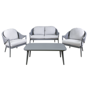 Dellonda DG59 Echo Aluminium Outdoor Sofa, Chair & Coffee Table Set 4pc