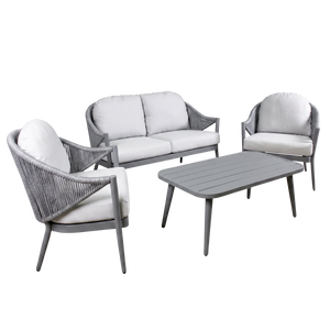 Dellonda DG59 Echo Aluminium Outdoor Sofa, Chair & Coffee Table Set 4pc - additional view 5