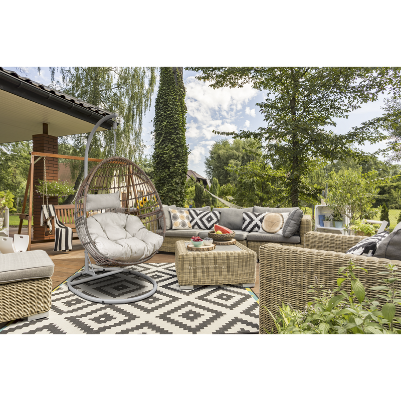 Dellonda DG60 Single Swinging Egg Chair with Cushion - additional view 5