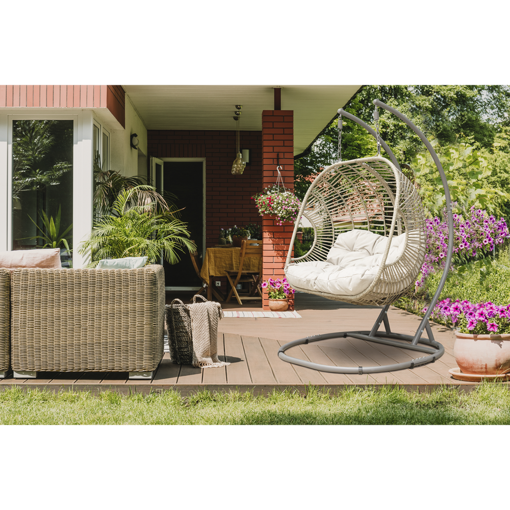 Dellonda DG61 Double Swinging Egg Chair with Cushion - additional view 10