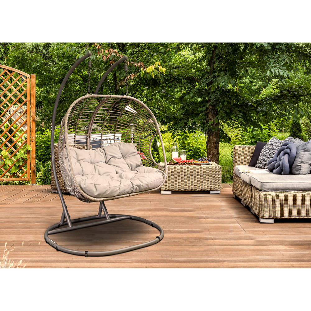 Dellonda DG61 Double Swinging Egg Chair with Cushion - additional view 11