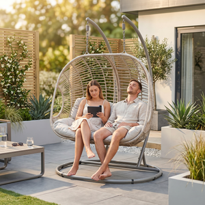 Dellonda DG61 Double Swinging Egg Chair with Cushion - additional view 2
