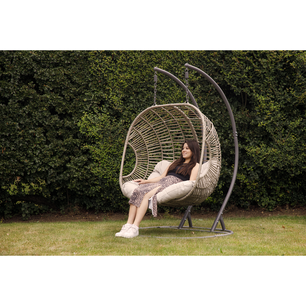 Dellonda DG61 Double Swinging Egg Chair with Cushion - additional view 5