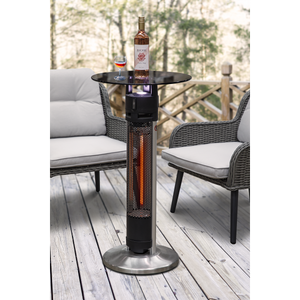 Dellonda DG63 Bistro Table with 1600W Heater, 95cm, Black/Stainless Steel - additional view 4