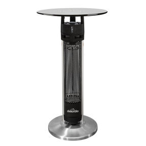 Dellonda DG63 Bistro Table with 1600W Heater, 95cm, Black/Stainless Steel
