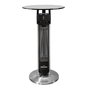 Dellonda DG63 Bistro Table with 1600W Heater, 95cm, Black/Stainless Steel
