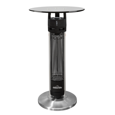 Dellonda DG63 Bistro Table with 1600W Heater, 95cm, Black/Stainless Steel