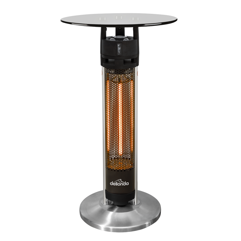 Dellonda DG63 Bistro Table with 1600W Heater, 95cm, Black/Stainless Steel - additional view 2