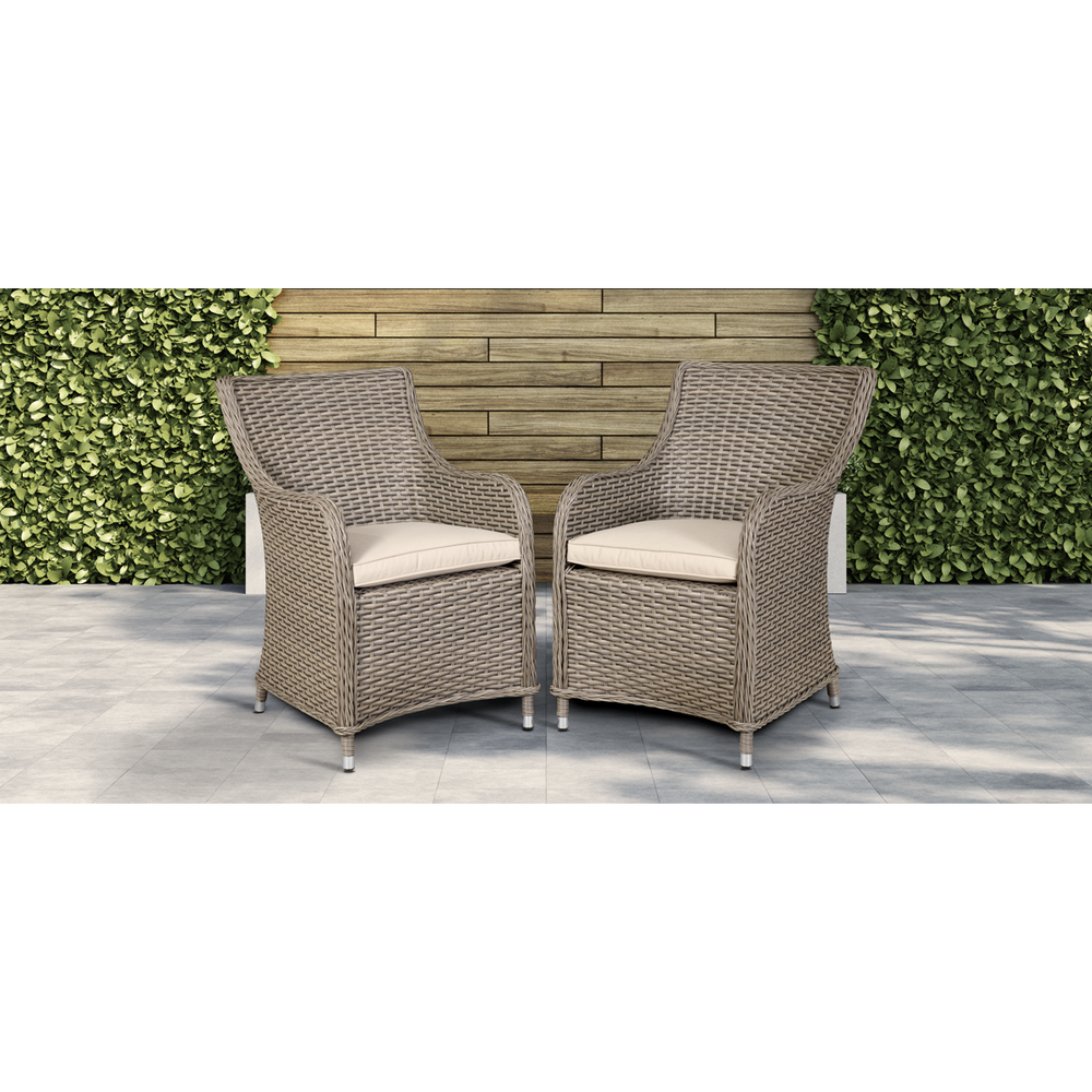 Dellonda DG64 Chester Rattan Wicker Outdoor Garden Dining Chairs 2pc - additional view 4