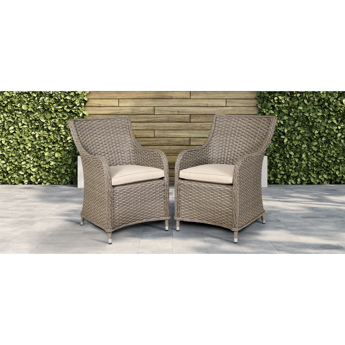Dellonda DG64 Chester Rattan Wicker Outdoor Garden Dining Chairs 2pc - additional view 4
