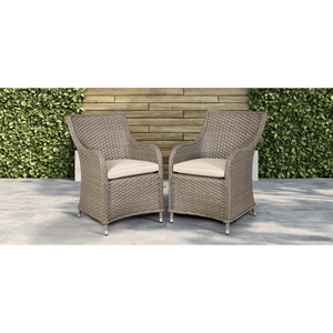 Dellonda DG64 Chester Rattan Wicker Outdoor Garden Dining Chairs 2pc - additional view 4