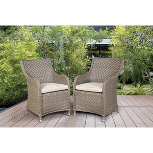 Dellonda DG64 Chester Rattan Wicker Outdoor Garden Dining Chairs 2pc - additional view 5