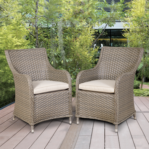 Dellonda DG64 Chester Rattan Wicker Outdoor Garden Dining Chairs 2pc - additional view 6