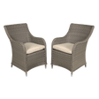 Dellonda DG64 Chester Rattan Wicker Outdoor Garden Dining Chairs 2pc