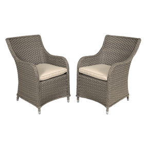 Dellonda DG64 Chester Rattan Wicker Outdoor Garden Dining Chairs 2pc