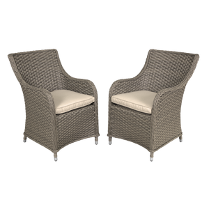 Dellonda DG64 Chester Rattan Wicker Outdoor Garden Dining Chairs 2pc