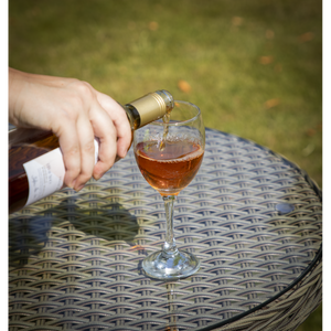 Dellonda DG65 Chester Rattan Wicker Round Outdoor Table with Tempered Glass Top - additional view 13