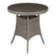 Dellonda DG65 Chester Rattan Wicker Round Outdoor Table with Tempered Glass Top