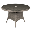 Dellonda DG66 Chester Rattan Wicker Round Outdoor Dining Table with Tempered Glass Top
