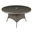 Dellonda DG67 Chester Rattan Wicker Round Outdoor Dining Table with Tempered Glass Top