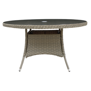 Dellonda DG67 Chester Rattan Wicker Round Outdoor Dining Table with Tempered Glass Top - additional view 2