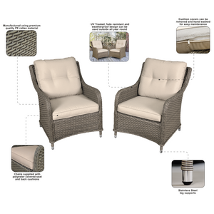 Dellonda DG69 Chester Rattan Wicker Outdoor Armchairs 2pc - additional view 8