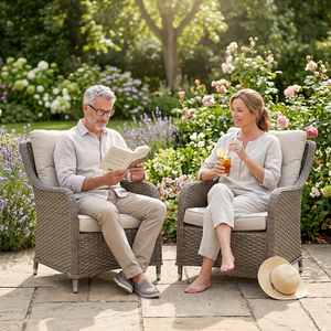 Dellonda DG69 Chester Rattan Wicker Outdoor Armchairs 2pc - additional view 10