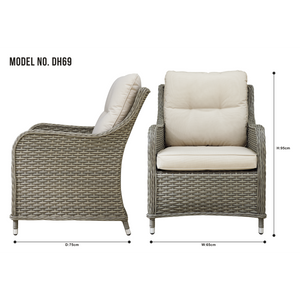 Dellonda DG69 Chester Rattan Wicker Outdoor Armchairs 2pc - additional view 9