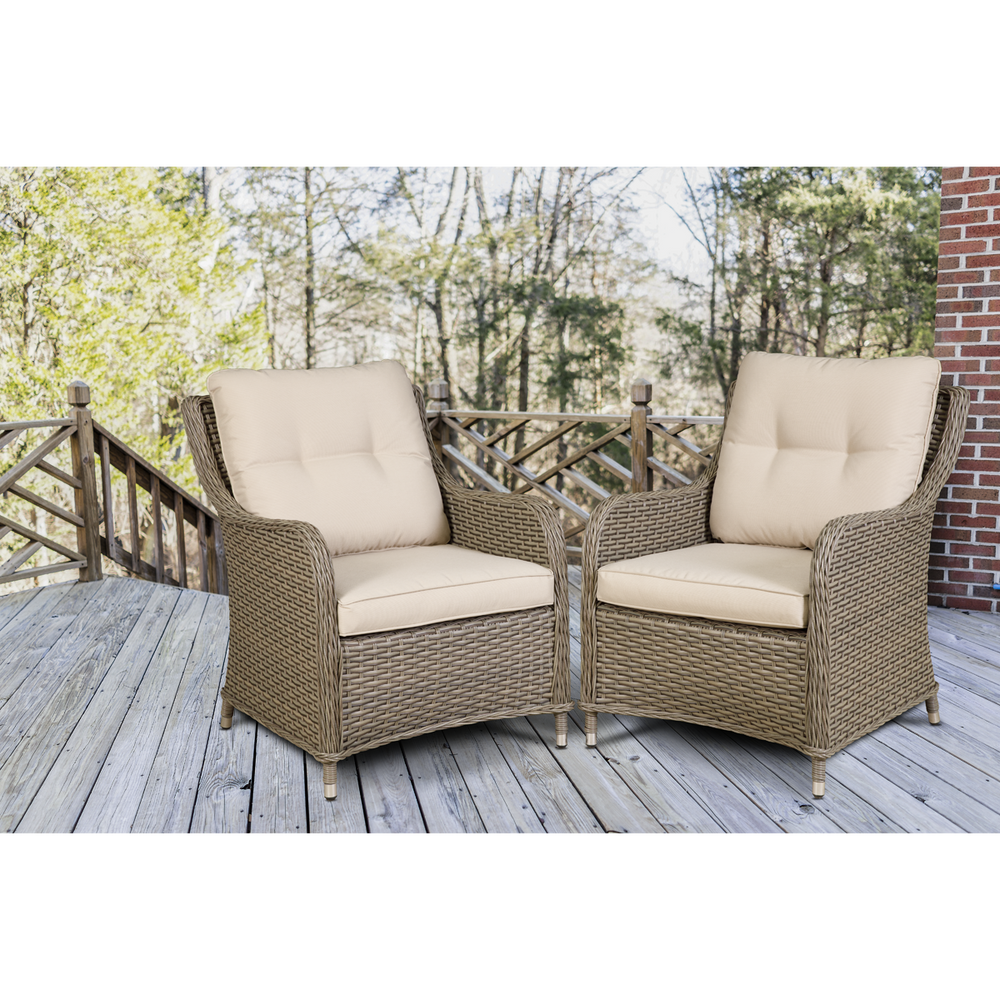 Dellonda DG69 Chester Rattan Wicker Outdoor Armchairs 2pc - additional view 4