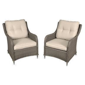 Dellonda DG69 Chester Rattan Wicker Outdoor Armchairs 2pc