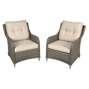 Dellonda DG69 Chester Rattan Wicker Outdoor Armchairs 2pc