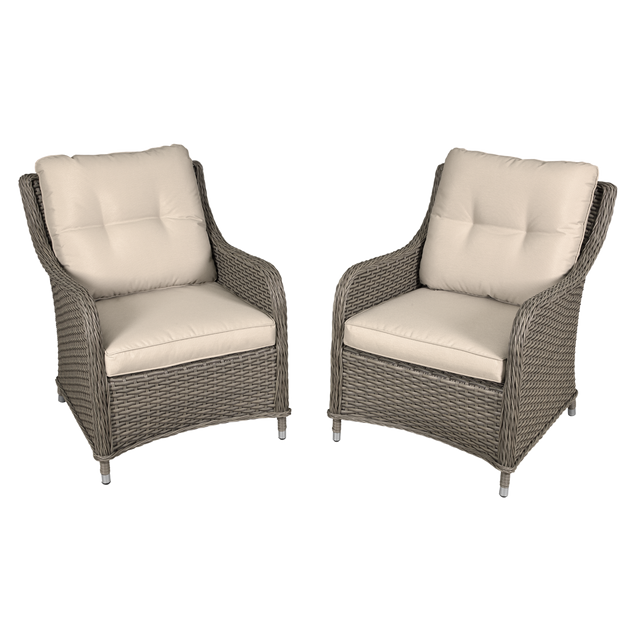 Dellonda DG69 Chester Rattan Wicker Outdoor Armchairs 2pc