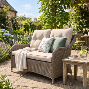 Dellonda DG70 Chester Rattan Wicker Outdoor 2-Seater Sofa - additional view 3